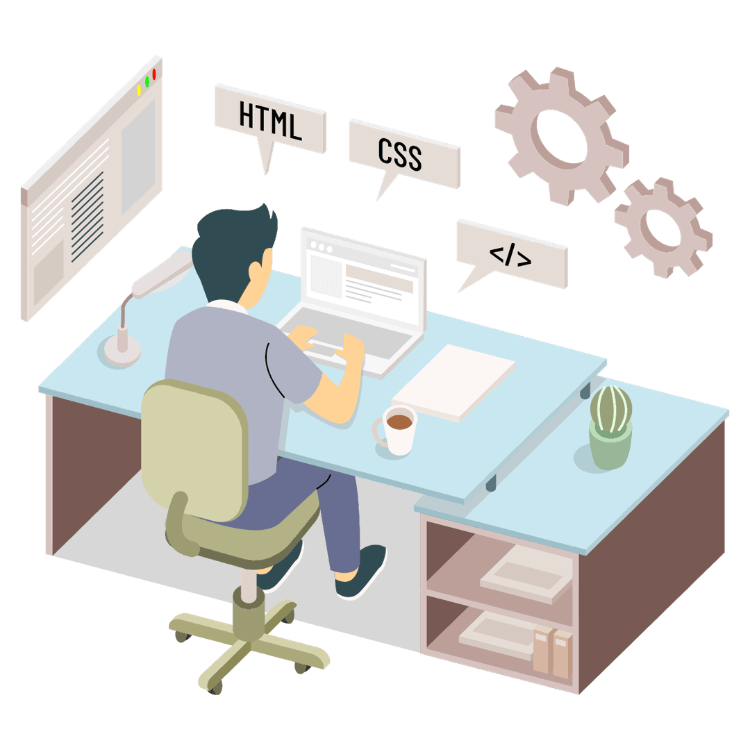 A professional portrait or developer illustration